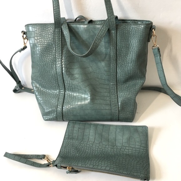 Malibu Skye Handbags - Malibu Skye 2 Piece Set Teal Green Shoulder Handbag Tote